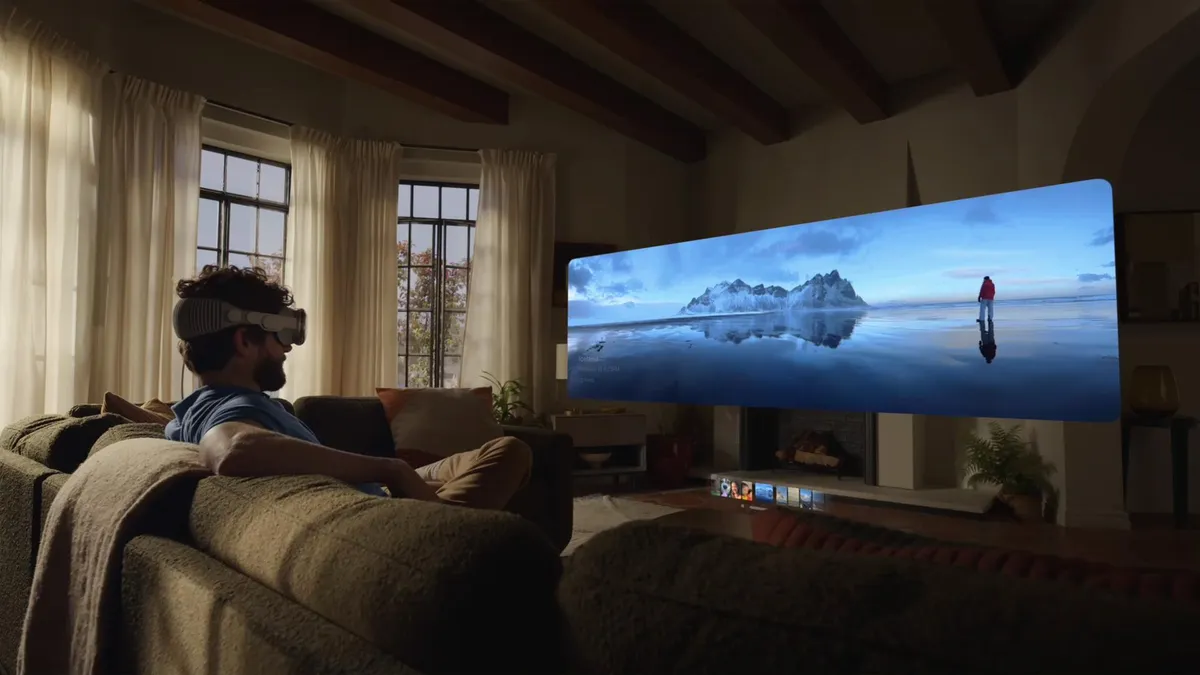 Apple Vision Pro headset displaying immersive spatial content